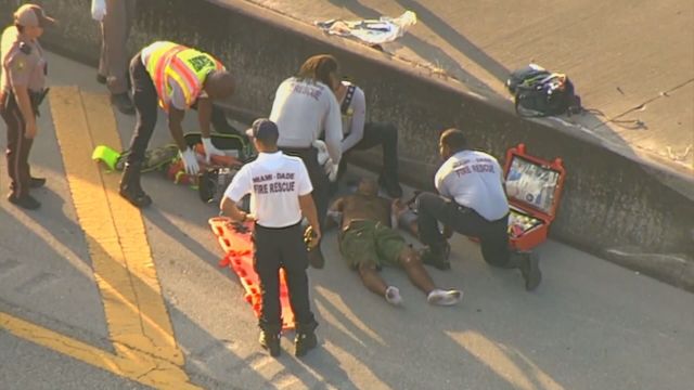 Miami-Dade Incident Knife-Wielding Man Hit by Pickup on I-95 During Trooper Standoff