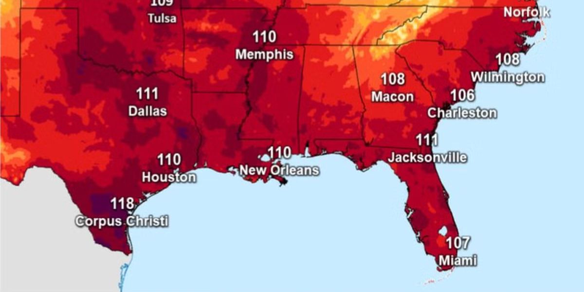 Dangerous Heat Wave Hits Southeast Texas Temperatures Soar Past 110°F